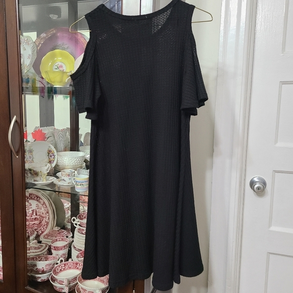 Anthropologie Women's Anama Cold Shoulder Waffle Knit Dress size Small Petite - Picture 4 of 5